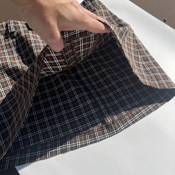 Kookai Plaid Mini Skirt Dark Academia Fall Size 36 - Picture 5 of 9